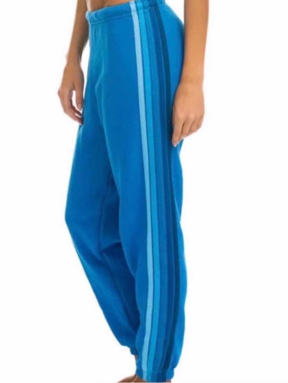 Aviator Nation 5 Stripe Sweatpants in Bright Blue